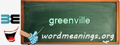 WordMeaning blackboard for greenville